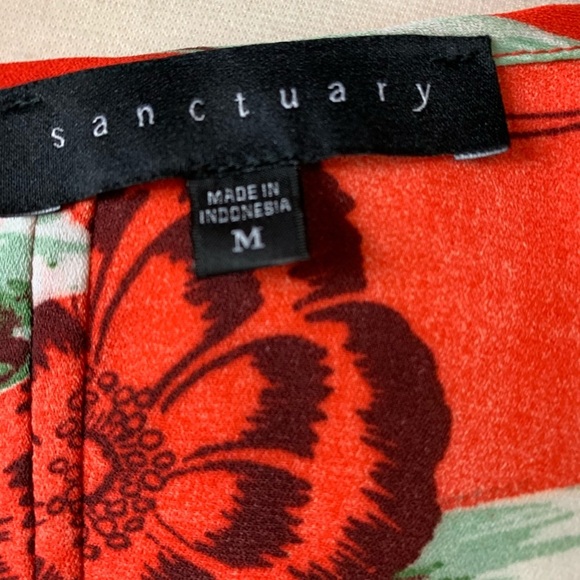 Sanctuary Orange Floral Print Sleeveless Blouse - Picture 11 of 12